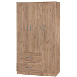 Ντουλάπα Tρίφυλλη Zelia 90x42x180cm Oak Τρίφυλλη