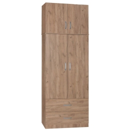Ντουλάπα Δίφυλλη Με Πατάρι Zelia 79x42x240cm Oak Δίφυλλη
