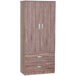 Ντουλάπα Δίφυλλη Zelia 79x42x180cm Walnut Δίφυλλη