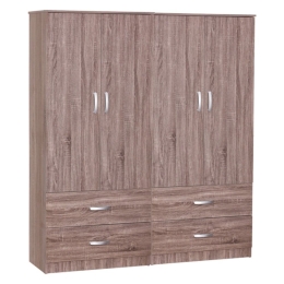 Ντουλάπα Τετράφυλλη Zelia Ι 249-000061 158x42x180cm Walnut Τετράφυλλη