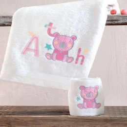Πετσέτες Βρεφικές Arthur (Σετ 2τμχ) Pink Ρυθμός Σετ Πετσέτες 70x140cm 100% Βαμβάκι