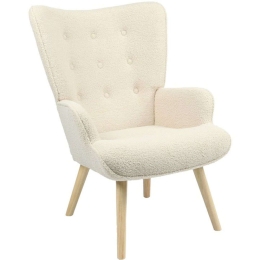 Πολυθρόνα - Μπερζέρα Fluffy Μπουκλέ 255-000021 75x69x96cm Cream-Natural