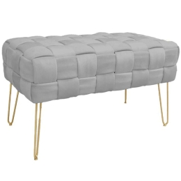 Σκαμπό Wenzo 257-000031 82x43x46cm Grey-Gold