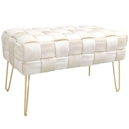 Σκαμπό Wenzo 257-000032 82x43x46cm Beige-Gold