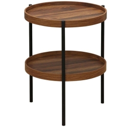 Τραπεζάκι Βοηθητικό Portogie 260-000020 Φ40x50cm Walnut-Black