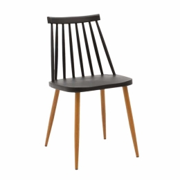 Καρέκλα Aurora 262-000014 43x48x79cm Black-Oak