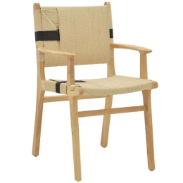 Πολυθρόνα Olivier 263-000005 62x60x85cm Natural-Black Ξύλο,Σχοινί