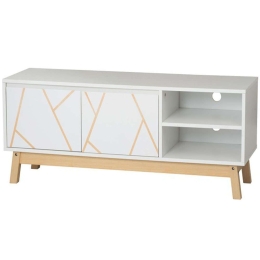 Έπιπλο Τηλεόρασης Aria 265-000002 120x38x47cm White-Natural