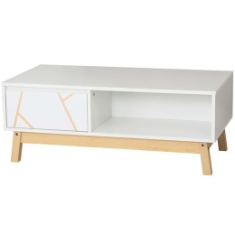 Τραπέζι Σαλονιού Aria 265-000004 100x50x37cm White-Natural