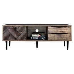 Έπιπλο Τηλεόρασης Home 120x39.5x45cm Grey Oak 271-00-021 Μελαμίνη,Μέταλλο