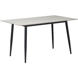 Τραπέζι Gustas 278-000001 120x60x75cm Marble Effect White-Black Πέτρα,Μέταλλο