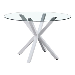 Τραπέζι Tavula 278-000016 Φ120x75cm White-Clear