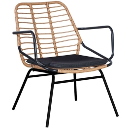 Πολυθρόνα Naoki 286-000008 58x63x81cm Natural-Black