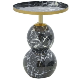 Τραπεζάκι Βοηθητικό Dearest 287-000009 Φ41x57cm Marble Effect Blue-Gold