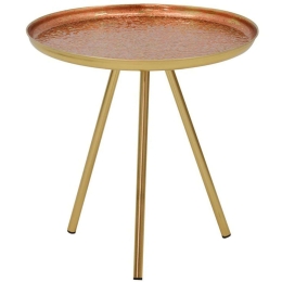 Τραπεζάκι Βοηθητικό Jacksie 287-000014 Φ46x48cm Bronze-Gold