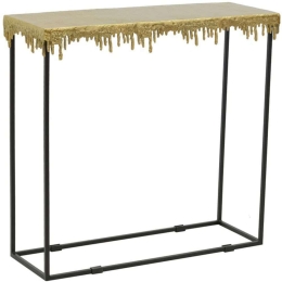 Κονσόλα Bulco 287-000018 80,5x28x72cm Gold-Black Μέταλλο