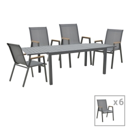 Τραπεζαρία Κήπου Azelie-Lafla 288-000009 (Σετ 7Τμχ) Anthracite 7 Θέσεων