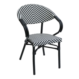 Πολυθρόνα Isaia 289-000014 57x57x83cm Black-White