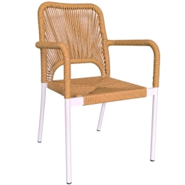 Πολυθρόνα Norture 291-000002 57x61x85cm White-Natural