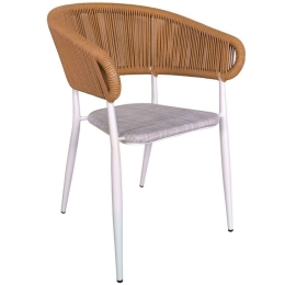 Πολυθρόνα Raven 291-000004 57x62x78cm White-Natural