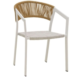 Πολυθρόνα Glisten 291-000005 56x62x77cm White-Natural