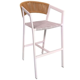 Σκαμπό Μπαρ Phoenix 291-000015 53x58x103cm White-Natural