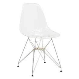 Καρέκλα Adelle 292-000014 46x55x81cm Clear-Inox