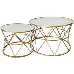 Ζιγκόν Pelosif (Σετ 2Τμχ) 295-000006 80x80x48/60x60x42cm Gold