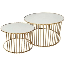 Ζιγκόν Boron (Σετ 2Τμχ) 295-000011 82x80x45/62x60x40cm Gold