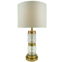 Φωτιστικό Επιτραπέζιο Wenxie 300-000021 Φ32x53cm Ε27 60W Gold-Beige Inart