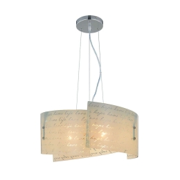 Φωτιστικό Οροφής Signa 302500301 Ø50x150cm Decorated White Trio Lighting Μέταλλο,Γυαλί