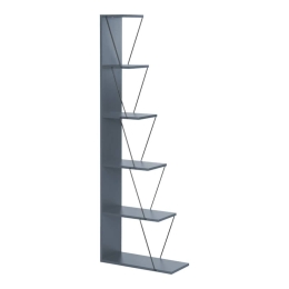 Βιβλιοθήκη Tars 304-000006 60x24x146,5cm Grey-Black