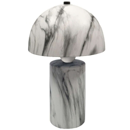 Φωτιστικό Επιτραπέζιο Euphore 306-000007 Φ18x29cm E27 60W Marble Effect White-Black Inart