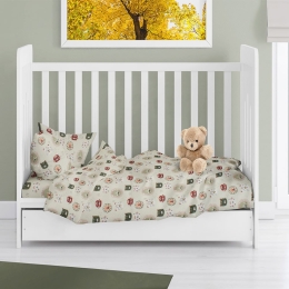 Παπλωματοθήκη Βρεφική Big Cats 27 Light Olive DimCol 120x160cm 100% Βαμβάκι