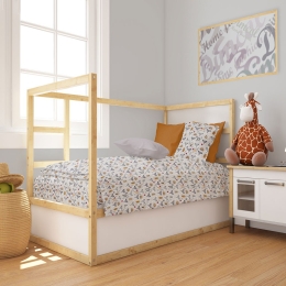 Παπλωματοθήκη Βρεφική Fox 527 Grey DimCol 120x160cm 100% Βαμβάκι