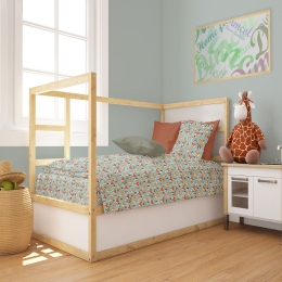 Παπλωματοθήκη Βρεφική Fox 528 Pale Cyan DimCol 120x160cm 100% Βαμβάκι