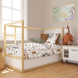 Παπλωματοθήκη Βρεφική Countryside 580 White-Mint DimCol 120x160cm 100% Βαμβάκι