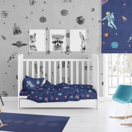 Πάπλωμα Βρεφικό Space 189 Blue DimCol 120x160cm 100% Βαμβάκι
