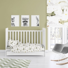 Πάπλωμα Βρεφικό Airforce 196 White-Khaki DimCol 120x160cm 100% Βαμβάκι