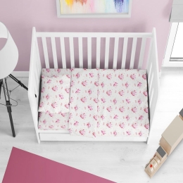 Πάπλωμα Βρεφικό Unicorn 208 White-Pink DimCol 120x160cm 100% Βαμβάκι