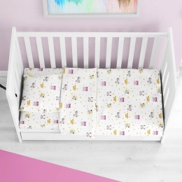 Πάπλωμα Βρεφικό Sweet Dreams 553 White-Pink DimCol 120x160cm 100% Βαμβάκι