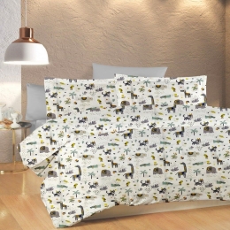Πάπλωμα Βρεφικό Bebe Zoo 557 White-Grey DimCol 120x160cm 100% Βαμβάκι