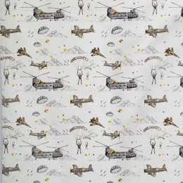 Πάνα Βρεφική Χασέ Airforce 195 White-Grey DimCol 80x80cm 100% Βαμβάκι