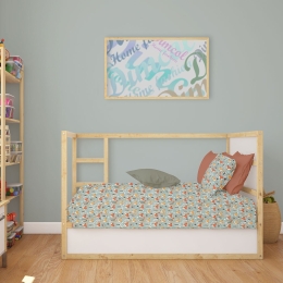 Σεντόνι Βρεφικό Fox 528 Pale Cyan DimCol Λίκνου 80x110cm 100% Βαμβάκι