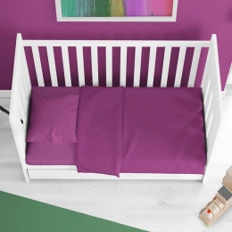 Παπλωματοθήκη Βρεφική Solid 501 Dark Magenta DimCol 120x160cm 100% Βαμβάκι