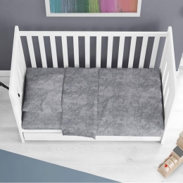 Παπλωματοθήκη Βρεφική Premium Shadow 613 Dark Grey DimCol 120x160cm 100% Βαμβάκι