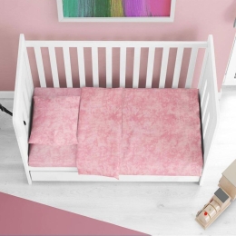 Παπλωματοθήκη Βρεφική Premium Shadow 617 Pink DimCol 120x160cm 100% Βαμβάκι
