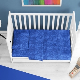Παπλωματοθήκη Βρεφική Premium Shadow 631 Electric Blue DimCol 120x160cm 100% Βαμβάκι