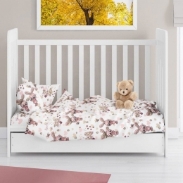 Πάπλωμα Βρεφικό Bunnies 30 White-Coral DimCol 120x160cm 100% Βαμβακερή Φανέλα