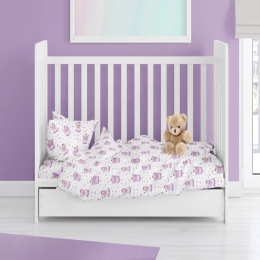 Πάπλωμα Βρεφικό Fairy 86 White-Lilac DimCol 120x160cm 100% Βαμβακερή Φανέλα